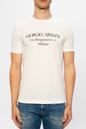 Giorgio zigzag-print armani Logo T-shirt