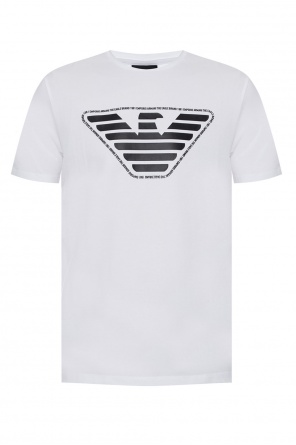slogan-print layered-sleeve T-shirt