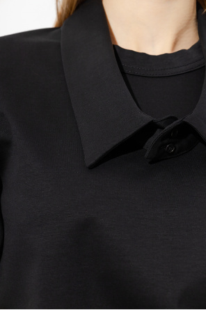 Comme des Garçons Noir Kei Ninomiya asymmetric-hem faux suede shirt Glue dress Black