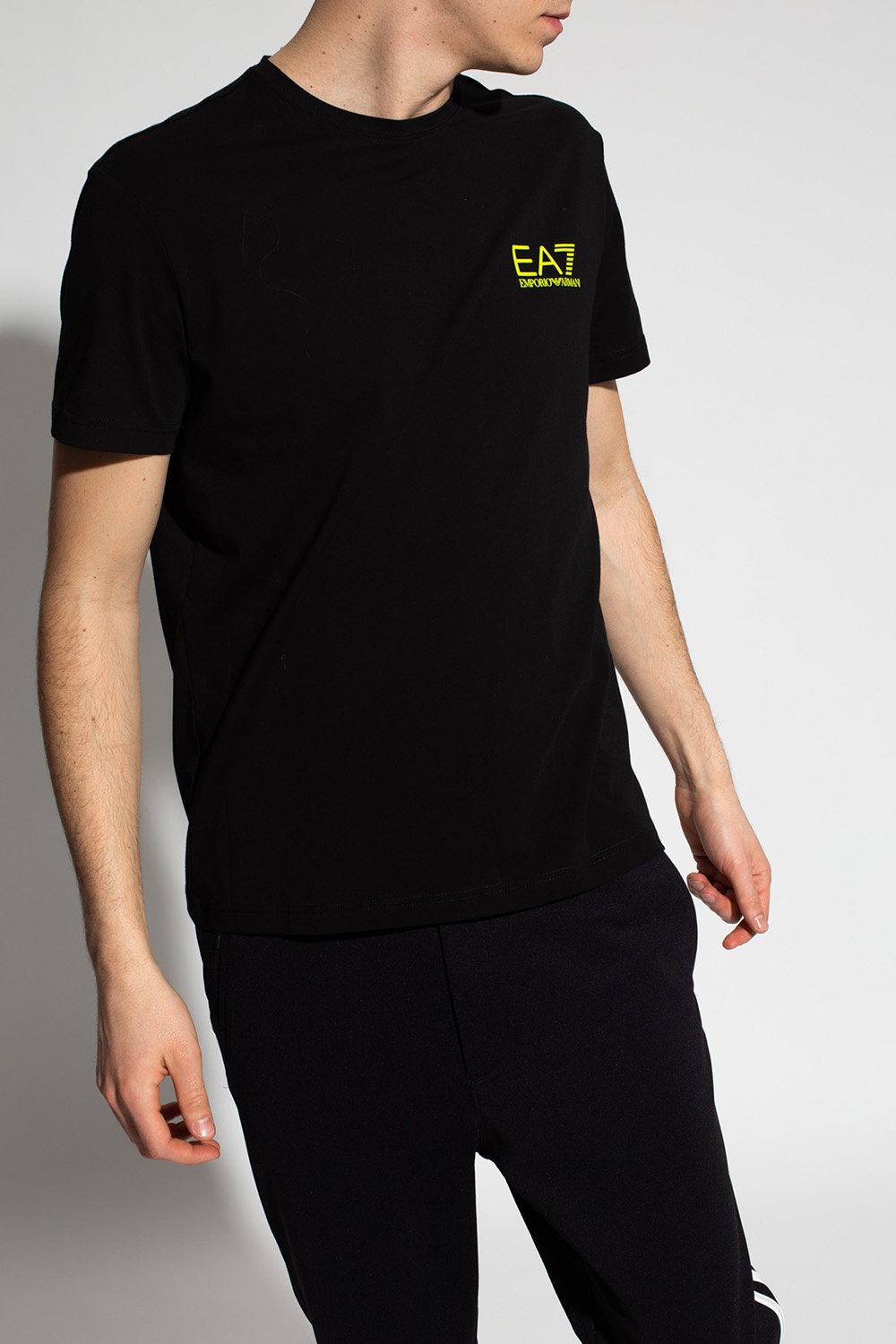 EA7 Emporio armani lether T-shirt with logo