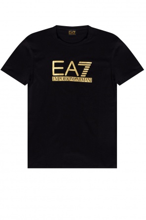 Emporio Armani embroidered logo-patch crew-neck T-shirt