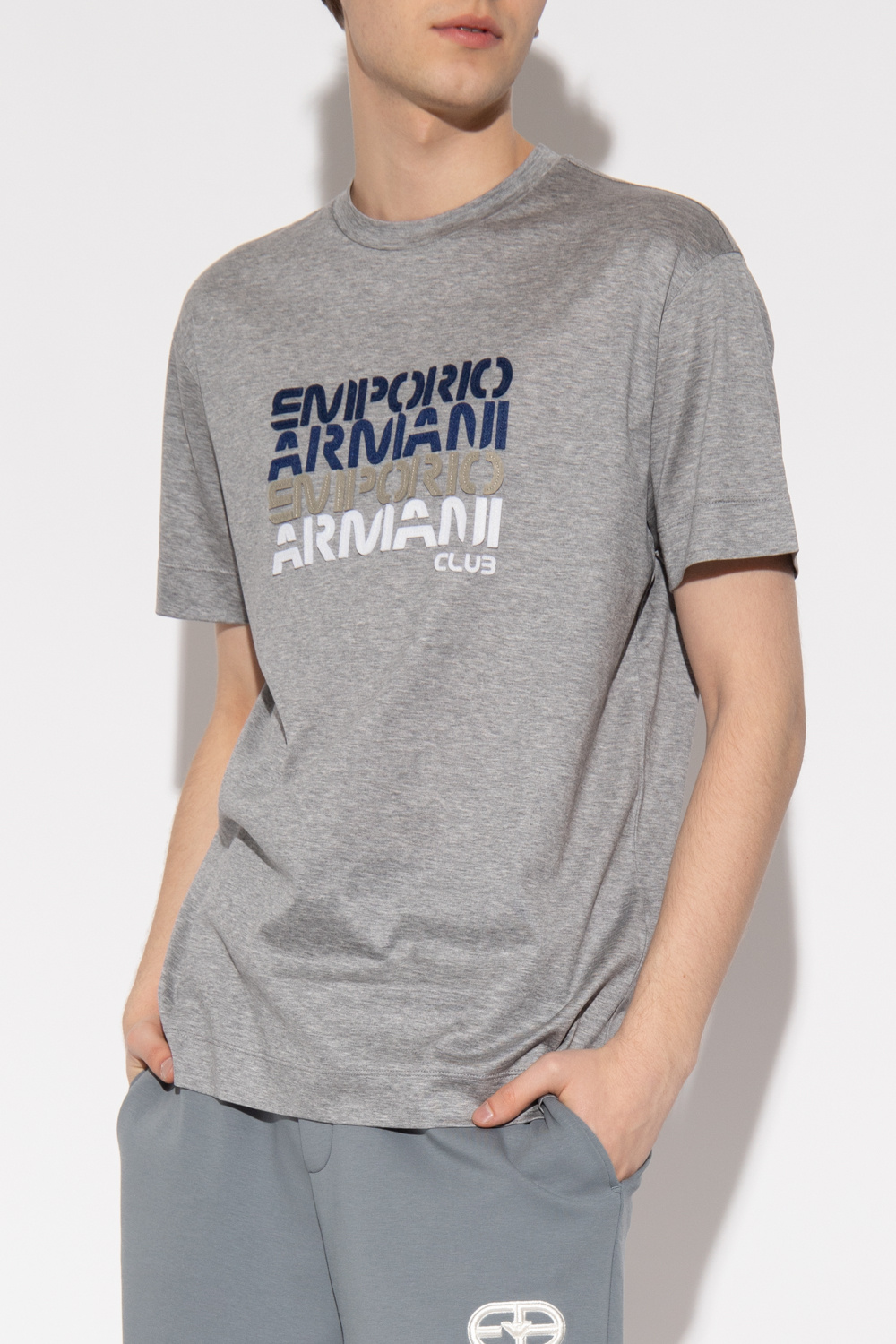 Grey T - shirt with Emporio Armani - IetpShops Sweden Emporio Armani Boxer nero greige blu notte