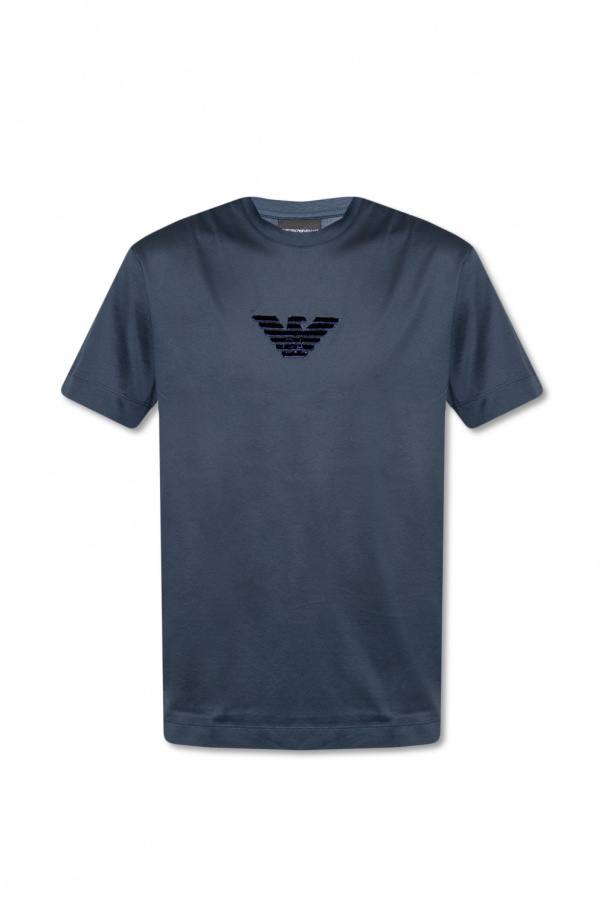 Emporio armani sole Camiseta azul marino con logo pequeño plateado EA7 Core ID de Armani