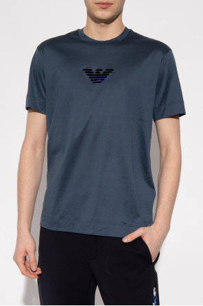 Emporio armani sole Camiseta azul marino con logo pequeño plateado EA7 Core ID de Armani