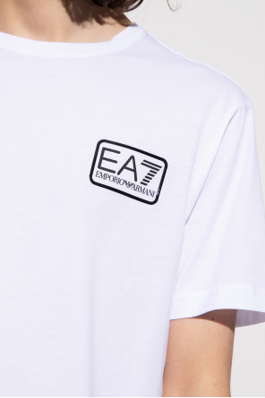 Armani Core ID Czarna bluza dresowa z okrągłym dekoltem i małym logo T-shirt with logo