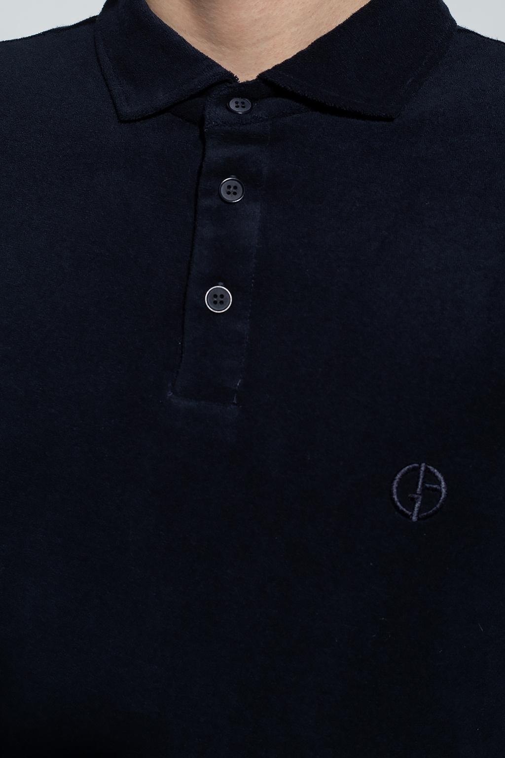 Giorgio Armani logo-embroidered tipped polo shirt Nude