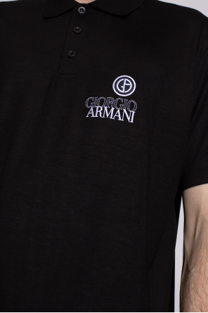 Giorgio Armani polo gingham-check à Manches Longues Golf MLS