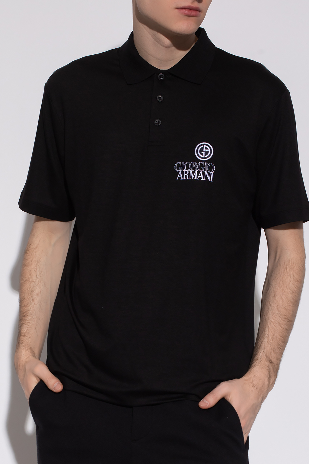 Giorgio Armani Blau polo shirt with logo