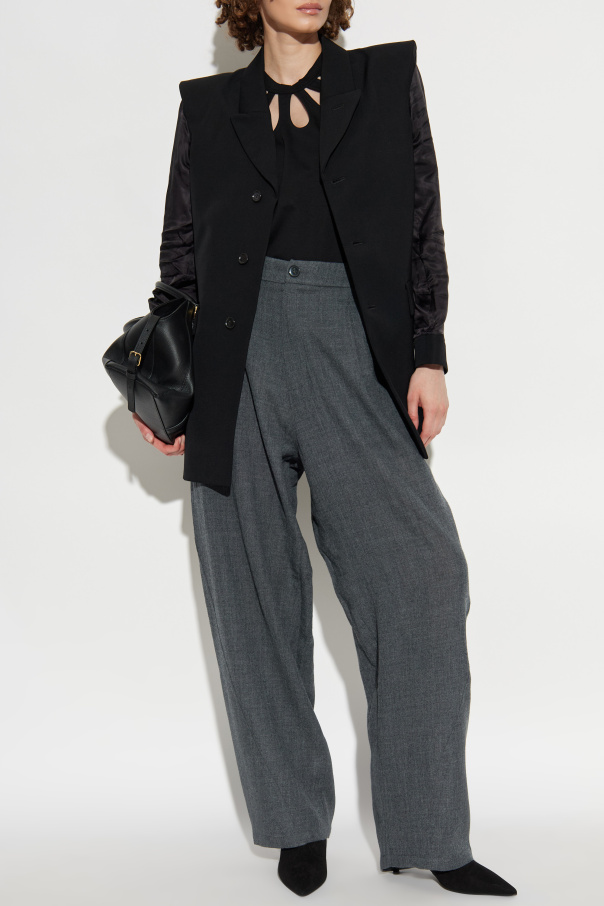 Comme des Garçons Noir Kei Ninomiya Top z dekoracyjnymi wycięciami