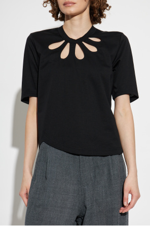 Comme des Garçons Noir Kei Ninomiya Top z dekoracyjnymi wycięciami
