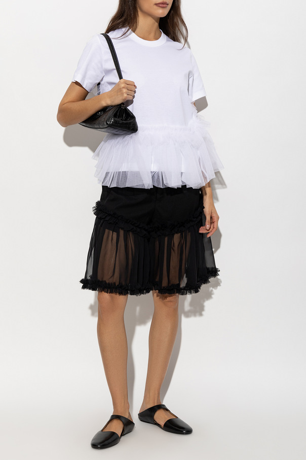 Comme des Garçons Noir Kei Ninomiya Tulle-trim top
