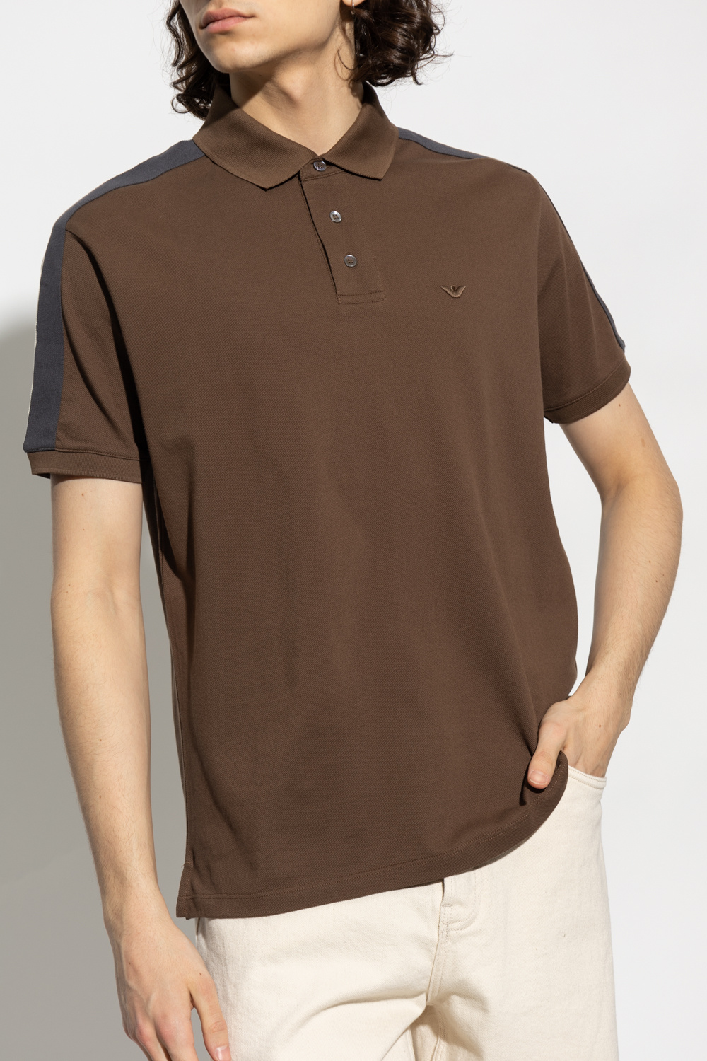 Emporio Armani contrasting stripe short-sleeve polo shirt