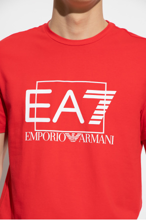 EA7 Emporio Armani logo-engraved Bawełniany t-shirt