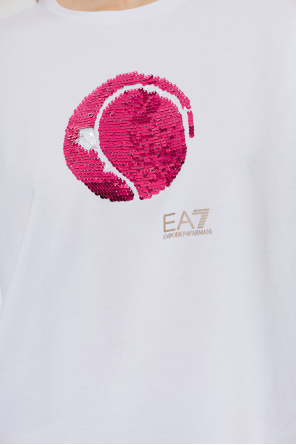 EA7 Emporio Armani T-shirt with sequinned appliqué