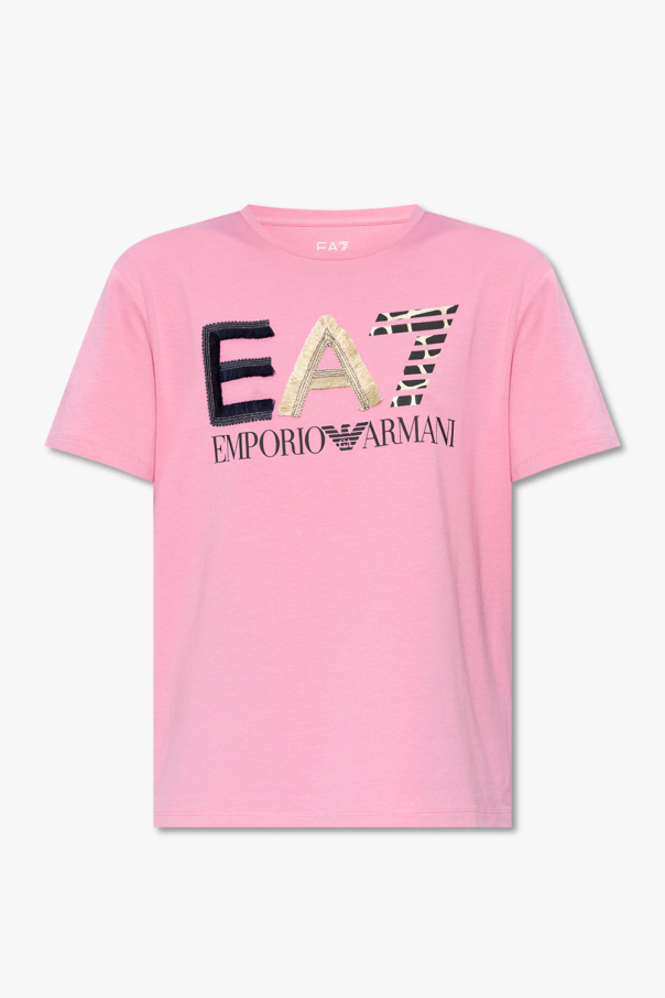 EA7 Emporio Armani Armani EA7 Logo Series T-shirt met logo in wit