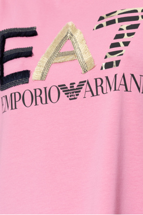 EA7 Emporio Armani Armani EA7 Logo Series T-shirt met logo in wit