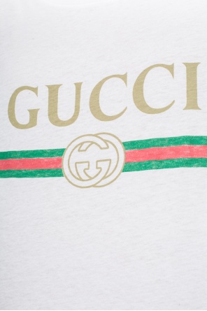 Gucci T-shirt z paskiem 'Web'