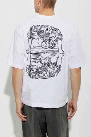 Off-White T-shirt with embroidered pattern