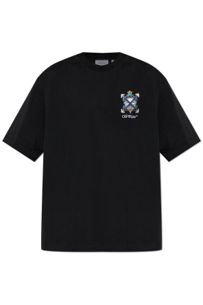 T-shirt with a colorful print and shimmering sequins