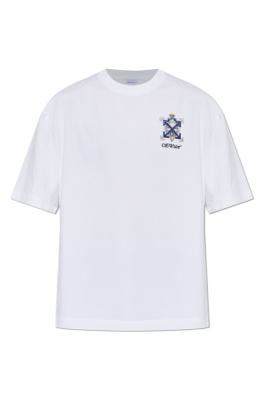 T-shirt with a colorful print and shimmering sequins