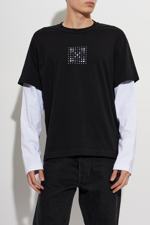 Off-White Tricou cu mânecă lungă cu croială regulată și efect de stratificare