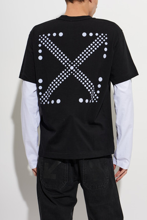 Off-White Tricou cu mânecă lungă cu croială regulată și efect de stratificare