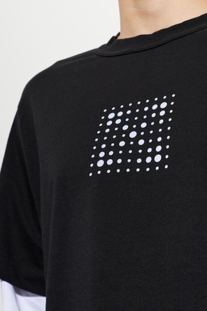 Off-White Tricou cu mânecă lungă cu croială regulată și efect de stratificare