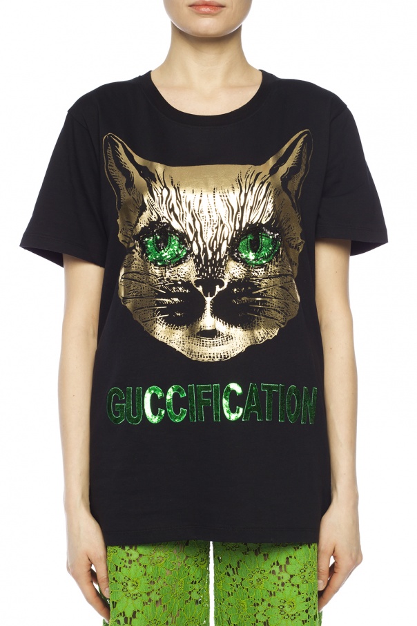 Gucci 'Mystic Cat' T-shirt | Women's Vitkac