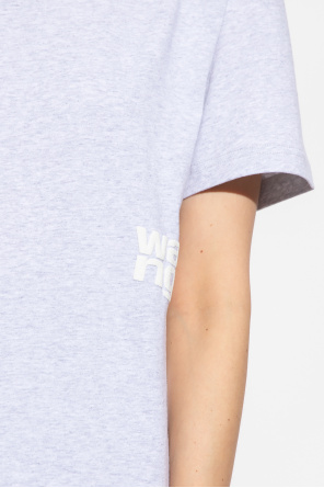 T by Alexander Wang White cotton embroidered logo T-shirt from featuring a round neck