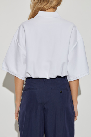 T by Alexander Wang Polo corto con logo bordado
