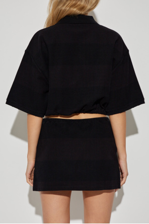 T by Alexander Wang Kurzes Polohemd mit gesticktem Logo