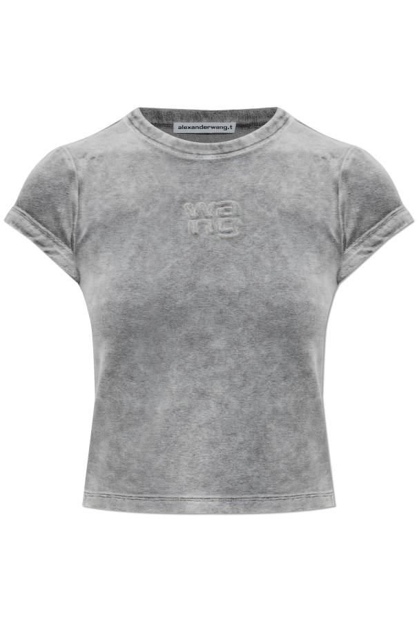 Velvet top with logo od Alexander Wang