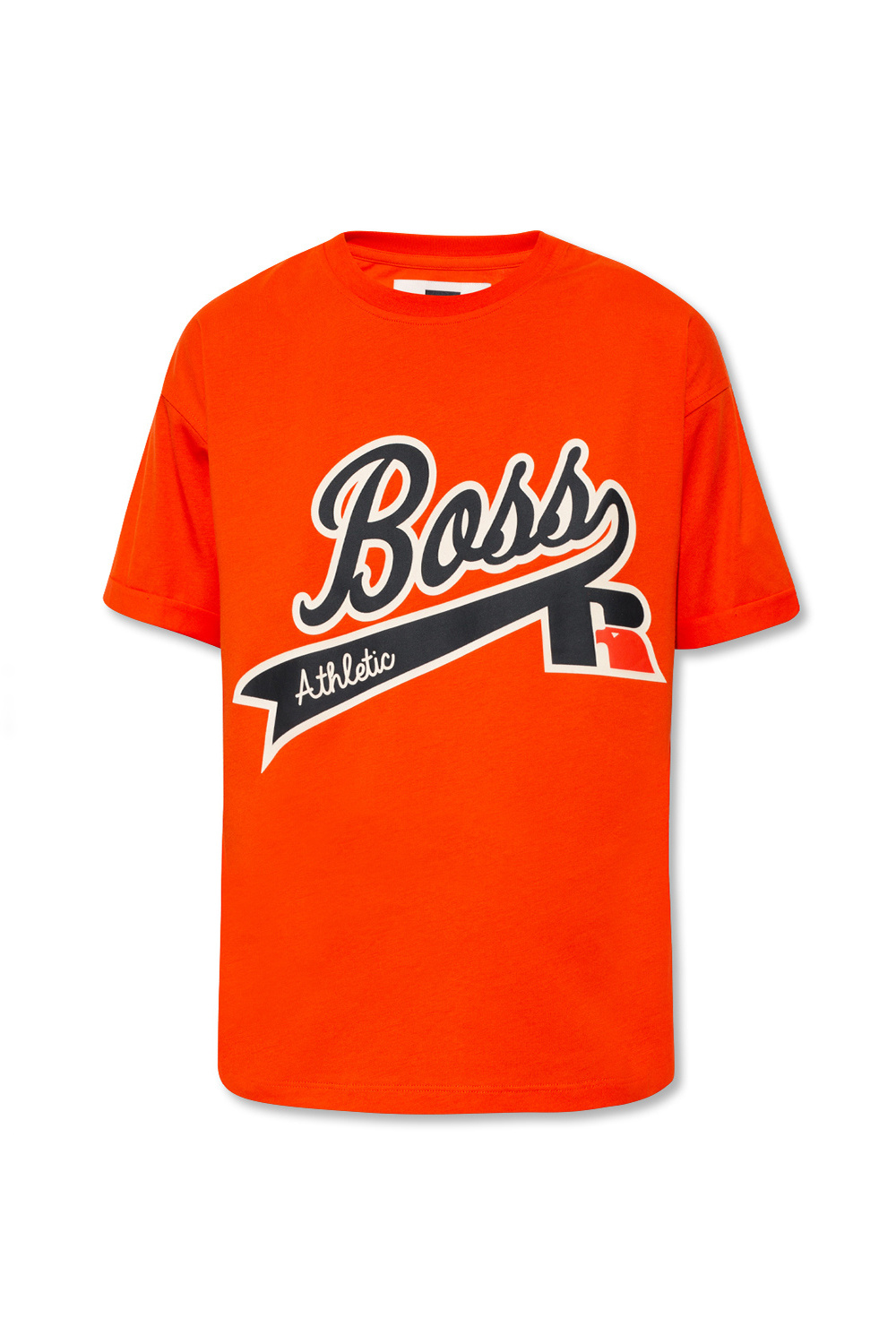 BOSS x Russell Athletic T-shirt with velvet logo, Women's Clothing