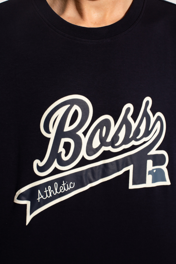 BOSS x Russell Athletic T-shirt with velvet logo, Men's Clothing