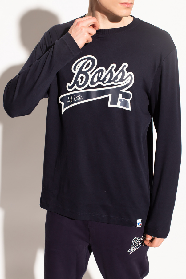 BOSS BOSS X RUSSELL ATHLETIC - Print T-shirt - bright blue/blue 