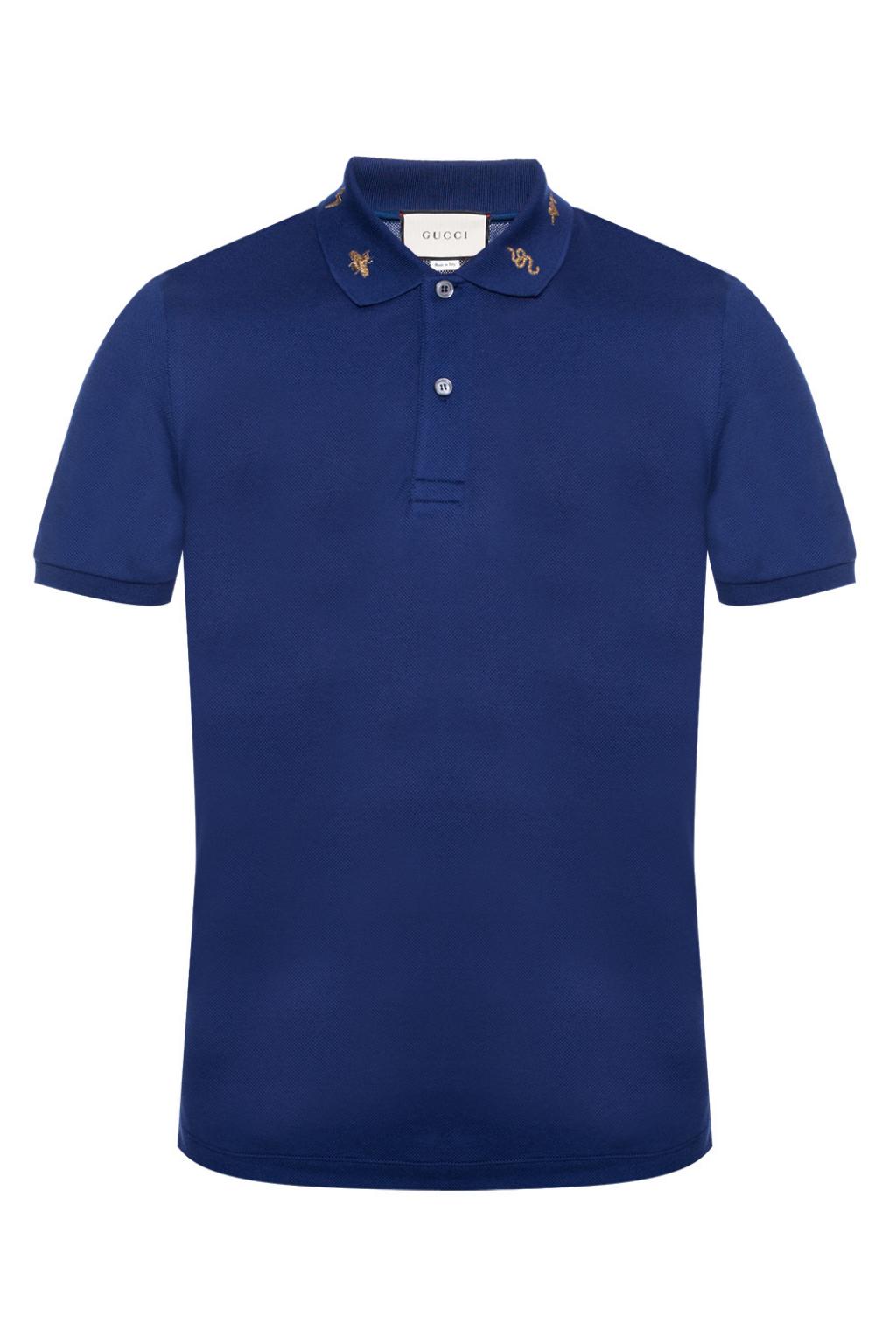 gucci embroidered polo