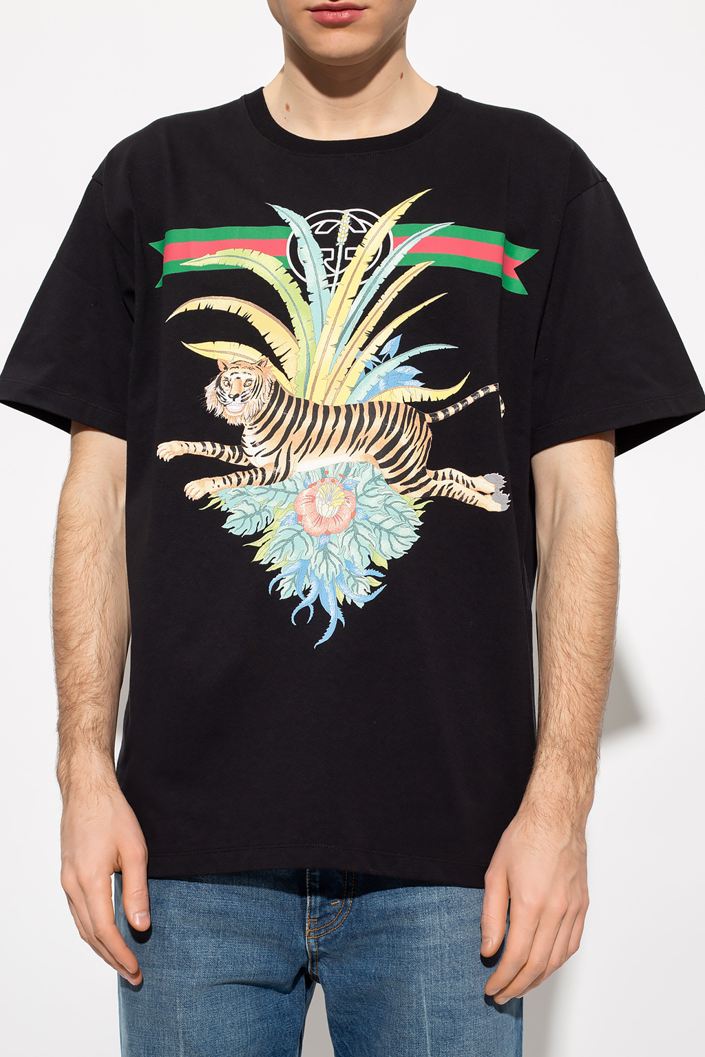 Black Printed T-shirt from the 'Gucci Tiger' collection Gucci - Vitkac TW