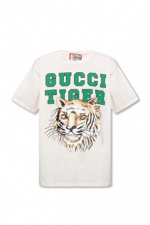 Gucci Langarmshirt aus Leinen Weiß