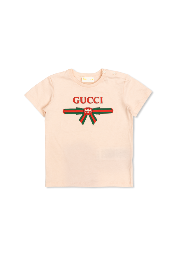 T-shirt with printed logo od Gucci Kids