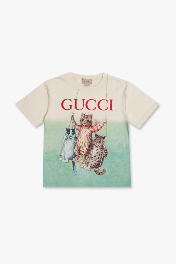 Gucci brunes Kids Printed T-shirt