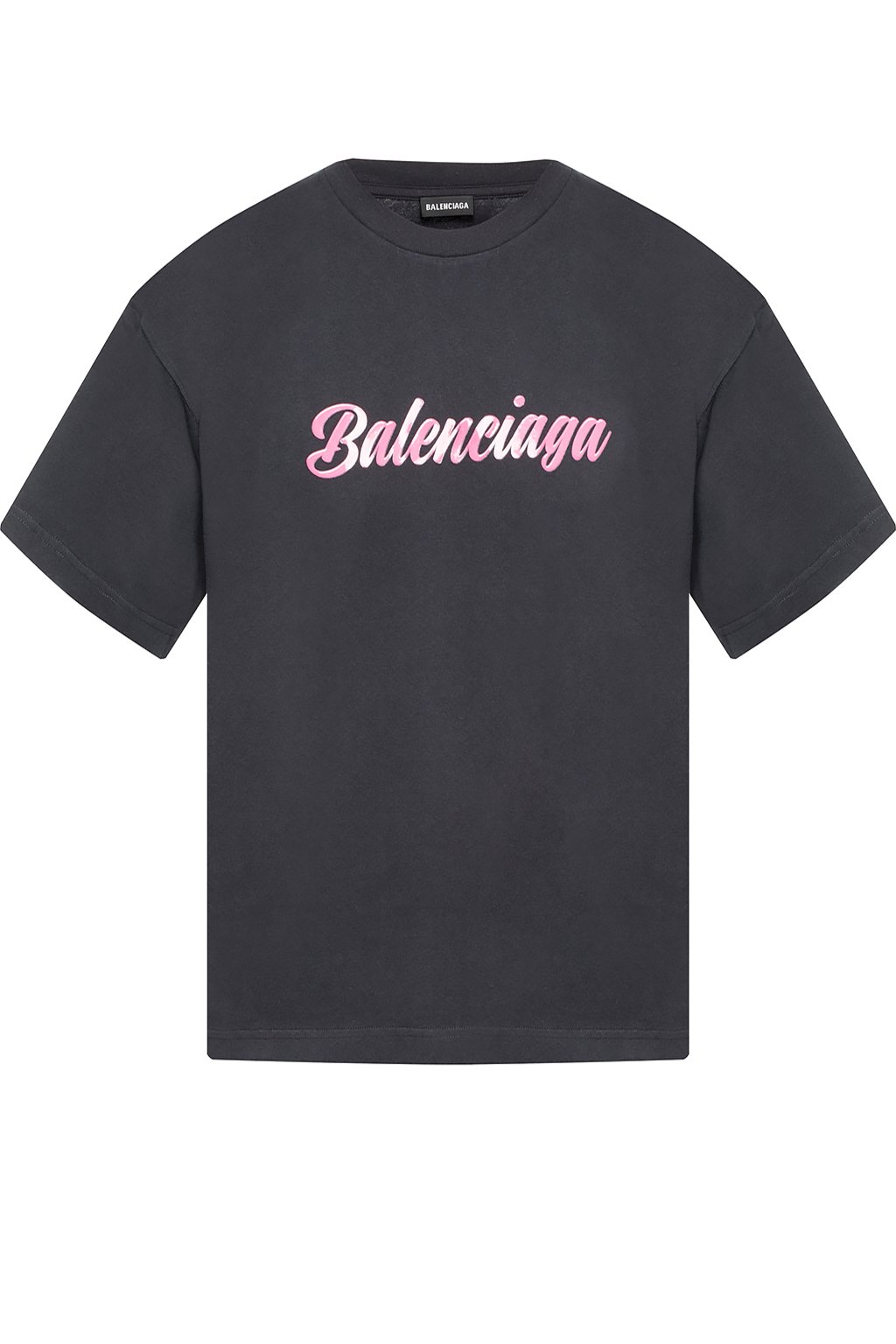Balenciaga Pink Cotton Logo T-Shirt L Balenciaga