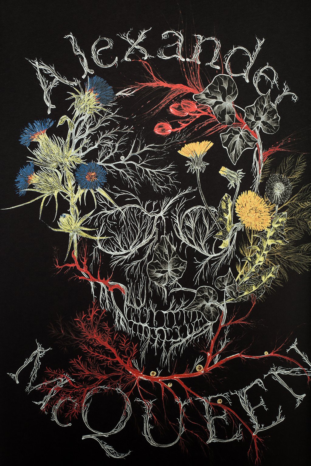 Botanical Skull Mcqueen Skull T Shirt Alexander Mcqueen Graphic