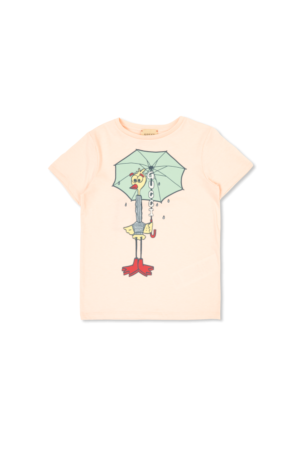 Gucci Kids T-shirt z dekoracyjnym nadrukiem