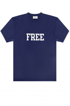 logo-print organic cotton T-shirt Blue