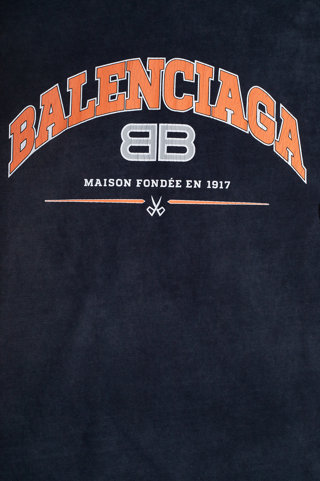 Balenciaga Maison T-shirt Medium Fit In Black Orange White