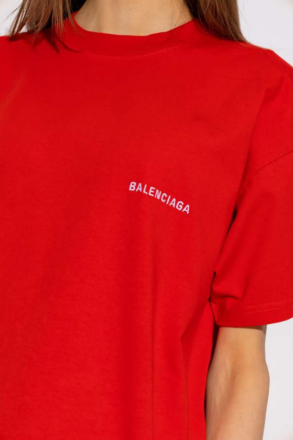Balenciaga Red Printed T-Shirt
