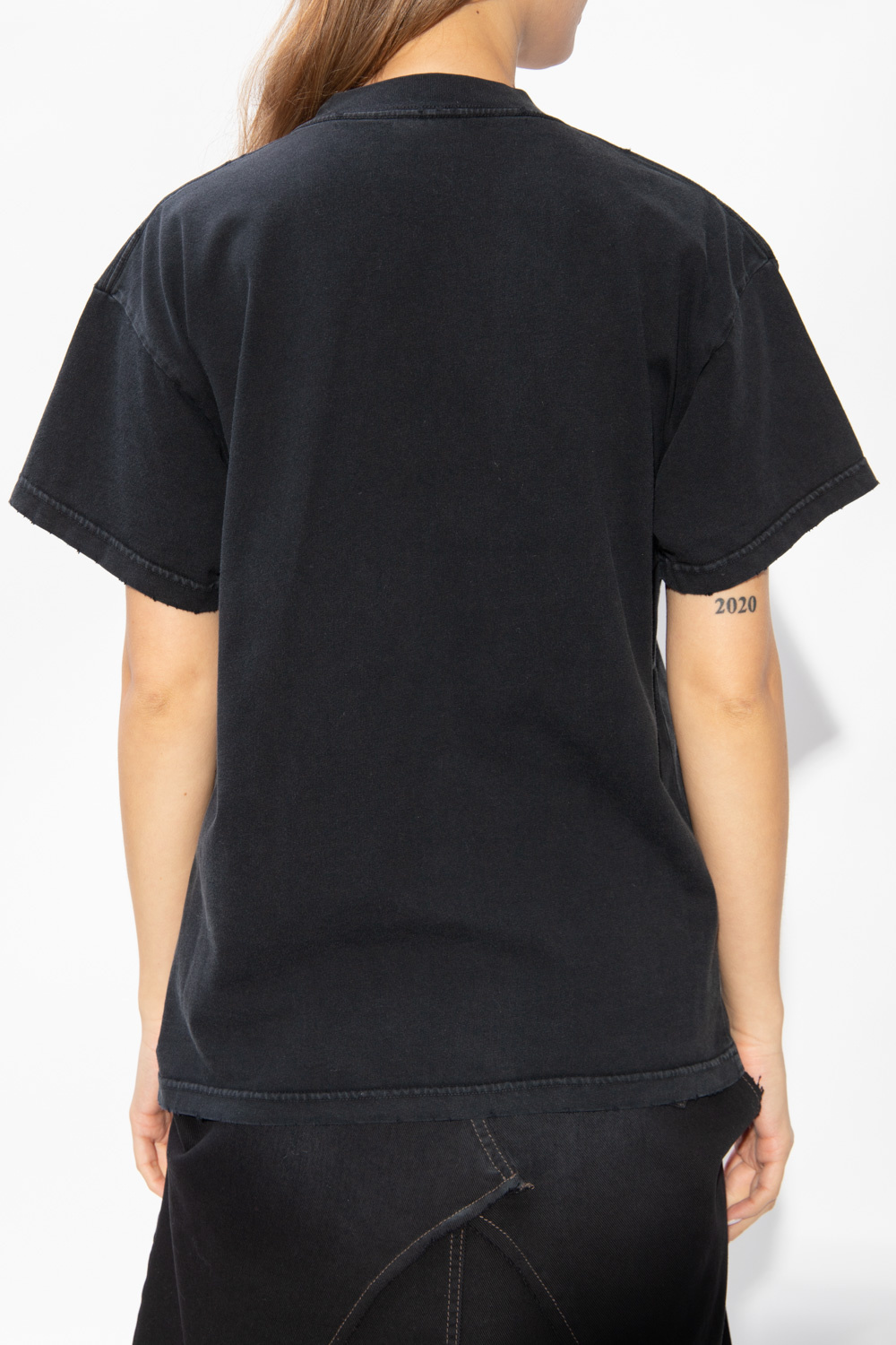 Balenciaga T-shirt Leffort Pro 3D cinzento preto mulher
