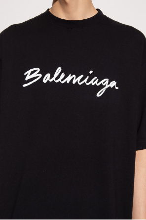 Balenciaga Tall Sweatshirt met reflecterend logo in blauwe wassing
