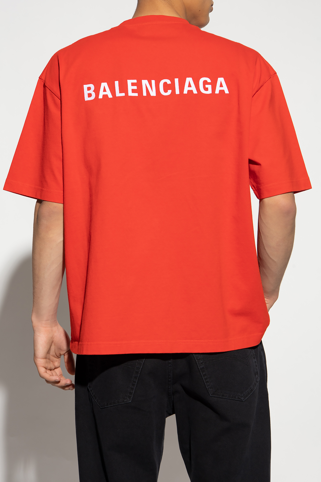 Printed Cotton Jersey T Shirt in Black  Balenciaga  Mytheresa
