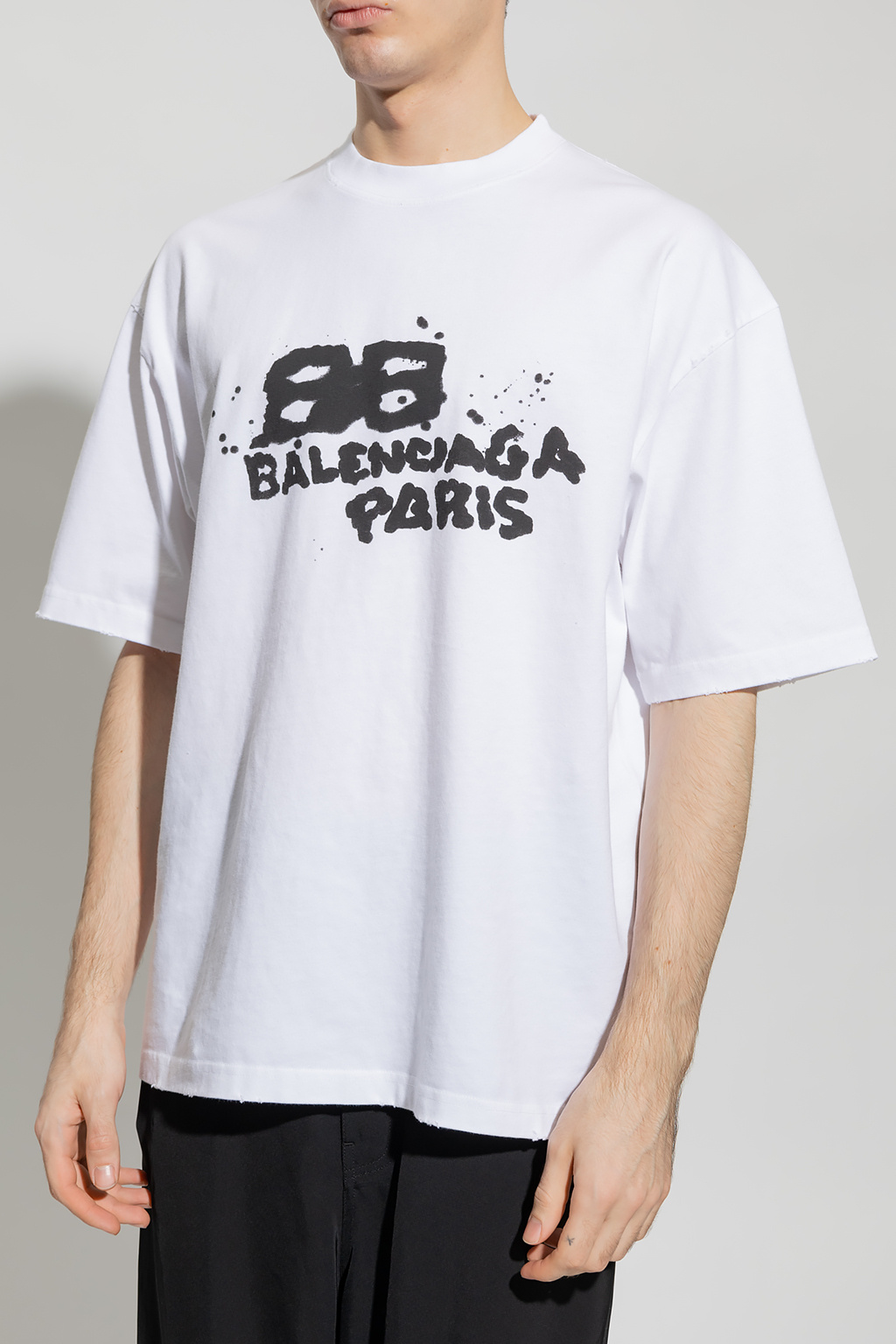 Balenciaga Teal Jersey plaque shirt